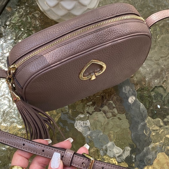 Kate Spade Purple Spade Logo Leather Crossbody - Picture 9 of 16